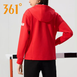 361361度运动套装女秋冬季2023新款连帽针织外套束脚长裤跑步训练服