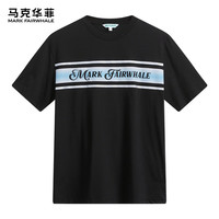 马克华菲【索罗娜】圆领短袖T恤男2024春夏休闲潮流字母印花打底T恤衫 001黑色 M