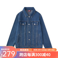 Kappa Kids卡帕春装牛仔外套男女童学院风中大童舒适2024春季 蓝色 150