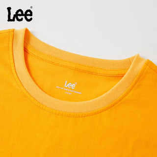 Lee儿童短袖T恤2024春夏纯棉后背LOGO印花宽松舒适运动上衣童装 橙色 110cm