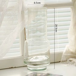 后庭花 欧式简约大号玻璃花瓶透明水养富贵竹鲜花百合插花瓶居家客厅摆件