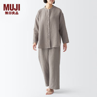 MUJI 無印良品 无印良品 MUJI 女式 薄纱棉布 睡衣 深咖啡色