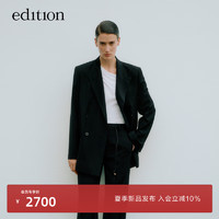 edition【精英衣橱系列】2024夏复古黑色双排扣女绅士西装 黑色 M/165