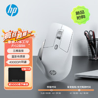 HP 惠普 Professor 1无线蓝牙鼠标 人体工学设计办公轻音鼠标 可充电三模笔记本电脑ipad通用 高端白色