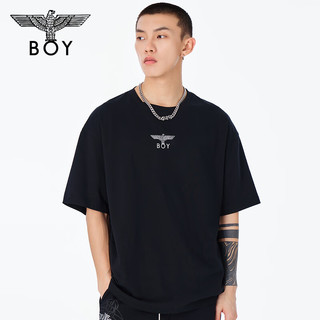 BOY LONDON【神凰羽翼】春夏2024T恤潮流羽毛翅膀时尚短袖N01803 黑色 XS