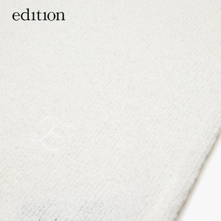 edition【精英衣橱系列】2024夏设计感小众V领棉麻针织上衣 漂白色 XS/155