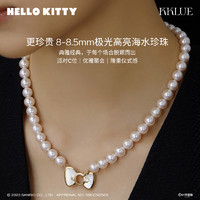 HELLO KITTY系列高奢18K白贝母蝴蝶结Akoya珍珠项链KKLUE