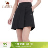 骆驼（CAMEL）短裤女子薄款宽松透气口袋训练跑步网球运动百褶梭织裤裙 JC3225L2002 黑色 S