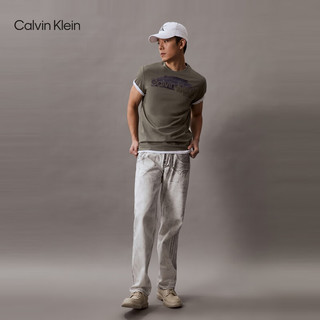 Calvin Klein Jeans24春夏男士时尚休闲绘画图案印花纯棉短袖T恤40BC831 LDY-橄榄绿 XXL