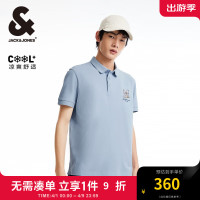 杰克·琼斯（JACK&JONES）夏季法斗狗刺绣字母舒适商务休闲舒适凉感POLO衫男224206016 C40 油画蓝 165/88A/XS