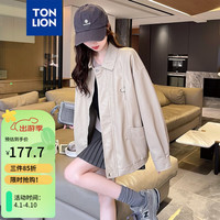 唐狮 TONLION2024春装女翻领仿PU外套WP 燕麦色 S