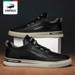 cartelo卡帝乐鳄鱼线下专柜同款新款男士休闲鞋休闲皮鞋板鞋男鞋