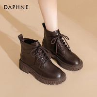 DAPHNE 达芙妮 马丁靴女冬季加绒2023年新款爆款靴子女厚底英伦风短靴女