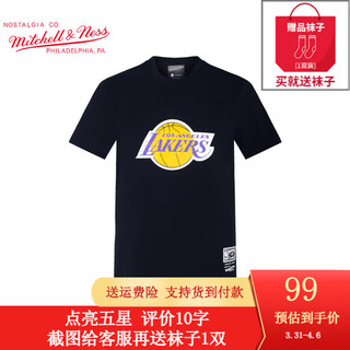 mitchell & ness 棉T恤 男 NBA联名短袖 湖人队