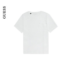 GUESS24年夏季男士简约设计款口袋百搭纯色短袖T恤-MO2K1402 WHT-白色 S