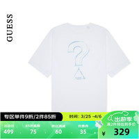 GUESS24年夏季男女同款潮流后背炫酷设计短袖T恤-MO2K9420 WHT-白色 XS