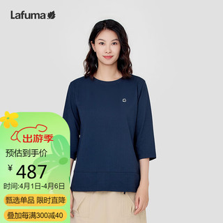 Lafuma 乐飞叶 速干T恤女 户外七分袖宽松吸湿UPF40+防晒 LFTS4AL62 藏青色NV 160/80A（36）