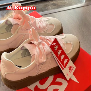 KAPPA卡帕女鞋厚底滑板鞋子女2024春季运动休闲鞋软底德训鞋小粉鞋 奶茶粉 40