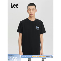 Lee24春夏舒适版渐变印花Logo男女同款短袖T恤LUT0083164LE 黑色 XL