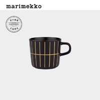 marimekko 北欧芬兰2023秋冬新款TIILISKIVI印花陶瓷咖啡杯200ml 黑色、金色