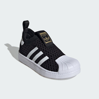 adidas SUPERSTAR 360一脚蹬贝壳头运动板鞋男小童阿迪达斯三叶草 黑色/白/金 29码