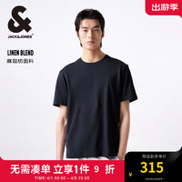 杰克·琼斯（JACK&JONES）春夏男士圆领法斗犬胶印休闲时尚潮流短袖T恤男装224201173 E39藏蓝 常规 E39藏蓝 185/104A/XL