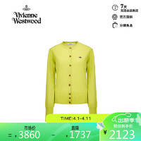 Vivienne Westwood 2023女士圆领徽标针织开衫上衣 荧光绿 L
