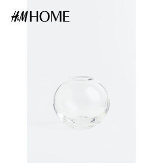 H&M HOME家居用品玻璃花瓶插鲜花干花容器客厅复古怀旧摆件0460753 透明玻璃002 ONESIZE