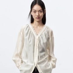 PEACEBIRD WOMEN 太平鸟女装 冬季法式慵懒风气质衬衫女士小众设计感上衣