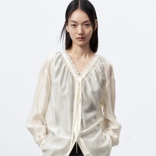太平鸟女装 冬季法式慵懒风气质衬衫女士小众设计感上衣