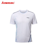 KAWASAKI 川崎 羽毛球服 速干T恤新款 B1978 白色男款 XL
