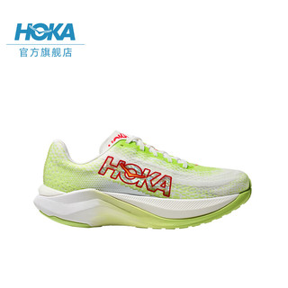 HOKA ONE ONE男女款夏季马赫X竞训公路跑步鞋MACH X速度缓震防滑 淡绿色/白色-女   36.5