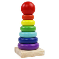 麋鹿星球 木制几何形状套玩具 彩虹套塔
