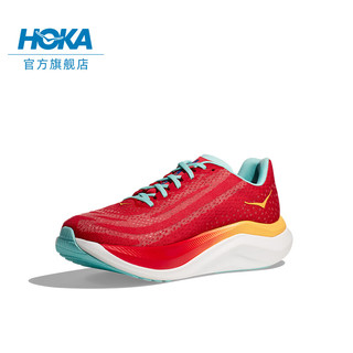 HOKA ONE ONE男女款夏季马赫X竞训公路跑步鞋MACH X速度缓震防滑 鲜红色/碧空色-女 38.5 【】鲜红色/碧空色-女