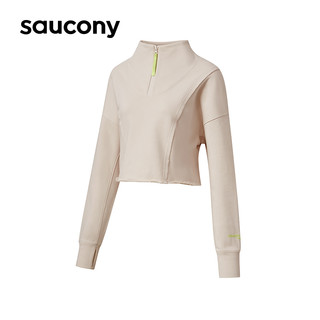 Saucony索康尼官方正品女子卫衣半拉链设计运动复古休闲潮流