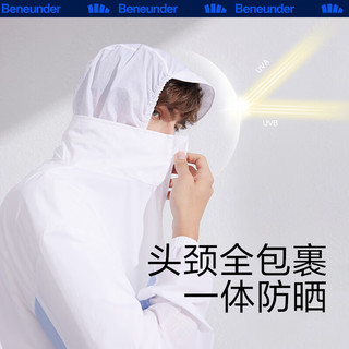 Beneunder 蕉下 防晒衣男装夏季梭织长袖防紫外线防晒服连帽流飒 蓝烟灰-乌川灰 L