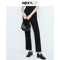 NEXY.CO 奈蔻 夏季气质西装长裤女士直筒烟管裤三醋酸材质