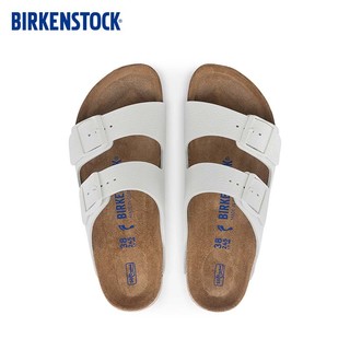 BIRKENSTOCK勃肯软木拖鞋男女同款双带拖鞋Arizona系列 白色窄版1024952 35