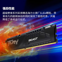 Kingston 金士顿 FURY Beast超级野兽系列 DDR5 6000MHz 台式机内存 马甲条 黑色 16GB CL30