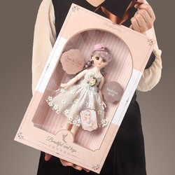 OTHER 女童新年礼物小朋友礼品女孩巴比娃娃儿童玩具礼盒套装公主洋娃娃 （41cm手提礼盒）白-30cm娃娃