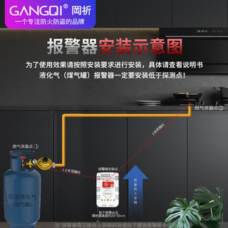 岡祈（Gangqi）煤气罐液化石油气燃气器 智能家居家用厨房煤气泄漏感应探测 液化气器 煤气器 【煤气罐泄漏】厨房卫士