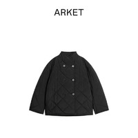 ARKET女装 短款双排扣立领绗缝外套棉服1187926002 黑色 165/88A