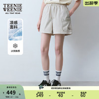 Teenie Weenie【凉感】小熊女装2024年夏季户外风短裤工装风女 卡其色 155/XS