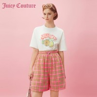 Juicy Couture 橘滋 萤火之光Logo格纹印花女式休闲短裤