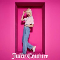 Juicy Couture 橘滋 “顺滑舒适”立体logo印花直筒牛仔裤