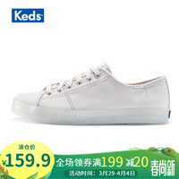 Keds 女鞋新款透明橡胶底女鞋低帮帆布鞋WF60369 银灰色 38