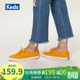 Keds 女鞋糖果色帆布鞋低帮彩色多色平底鞋女鞋WF62904 橘色 38