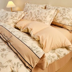 IVYKKI 艾维 全棉四件套高级感花卉印花被套被罩床单床上用品纯棉100棉家用
