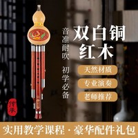 MOSEN 墨森 莫森葫芦丝MS-261三音C调 初学者双白铜精品葫芦丝乐器 红赫红木