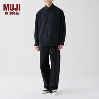 无印良品 MUJI 男式粗棉线水洗牛津夹克外套休闲早春纯棉全棉AC0ACC4S 黑色 S (165/84A)